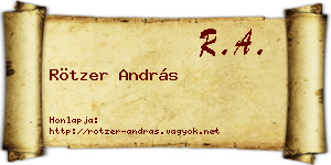 Rötzer András névjegykártya